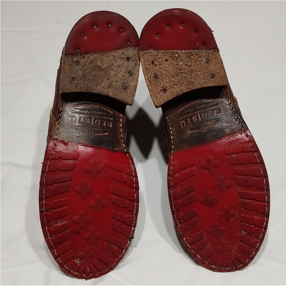 Bed Stu Eiffel Teak Leather Double Zipper Ankle Boots 8.5 - Picture 6 of 9